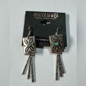 Shyanne Silver Earrings with Turquoise Detail